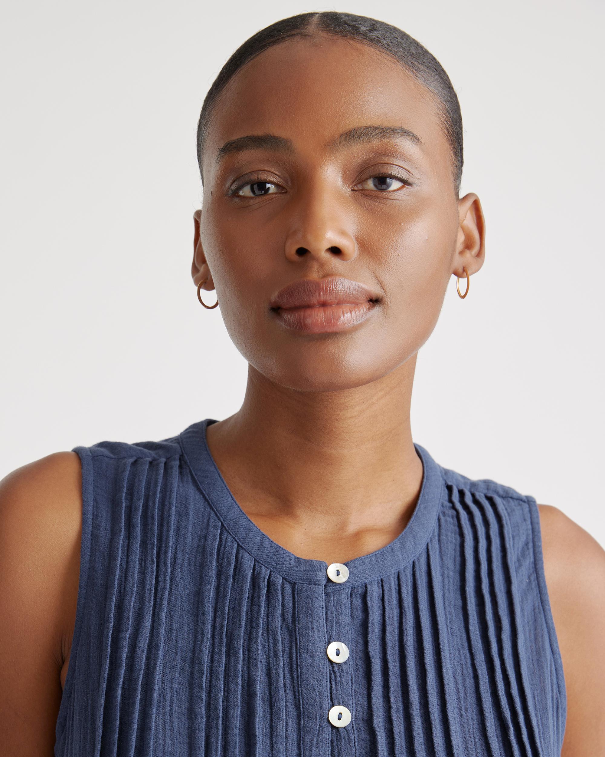 Quince | Women's Gauze Sleeveless Swing Dress Organic Cotton Product Image