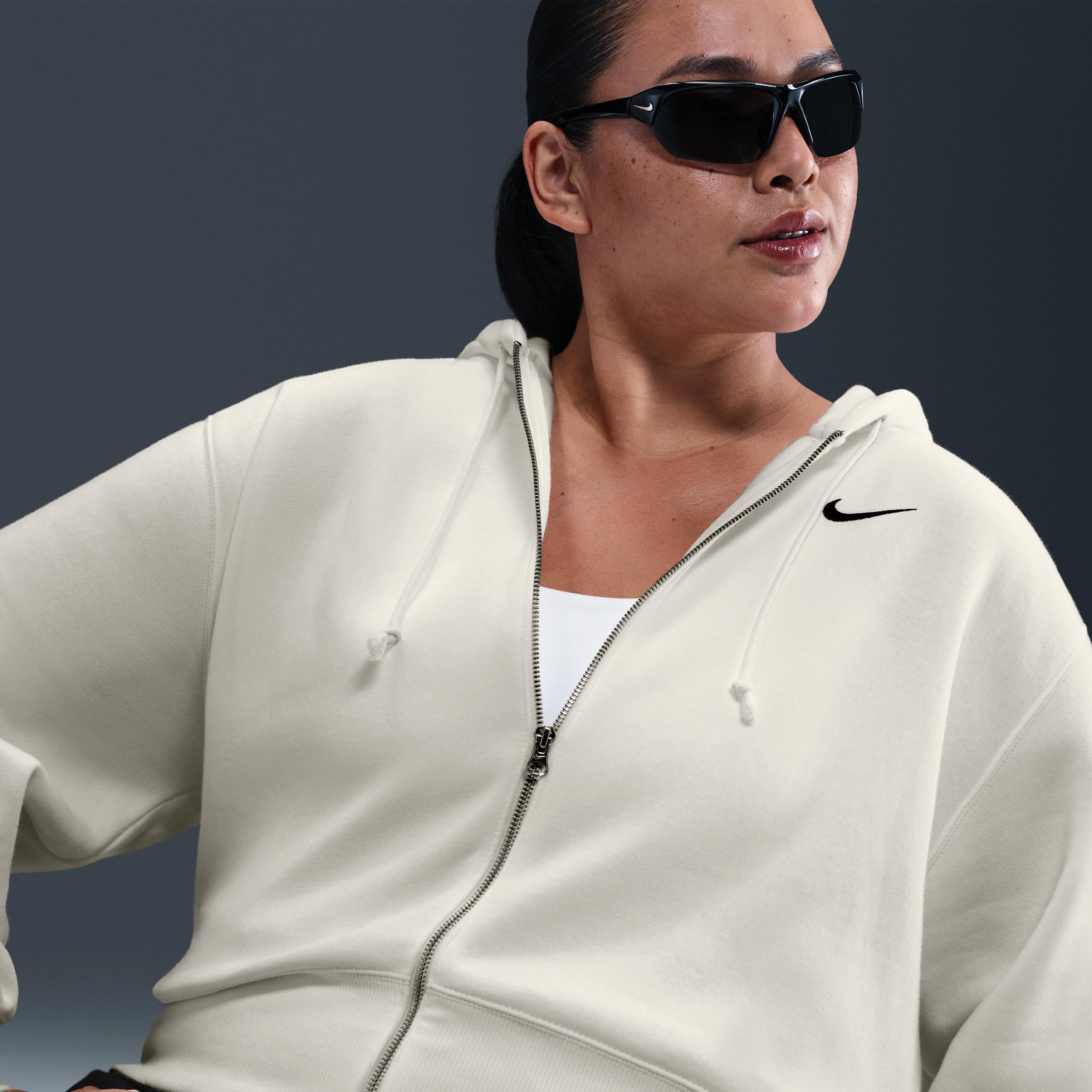 Nike Sportswear Phoenix Fleece Women's Loose Cropped Full-Zip Hoodie (Plus Size) Product Image