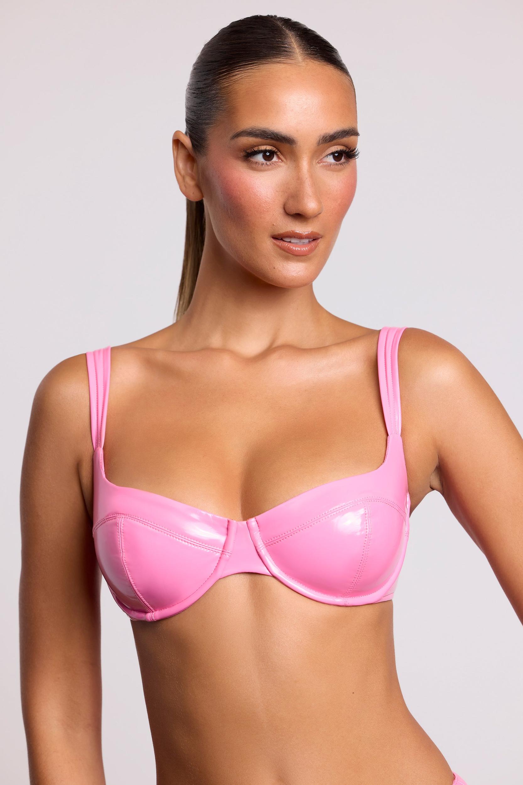 Vinyl Underwired Bralette in Pink Product Image