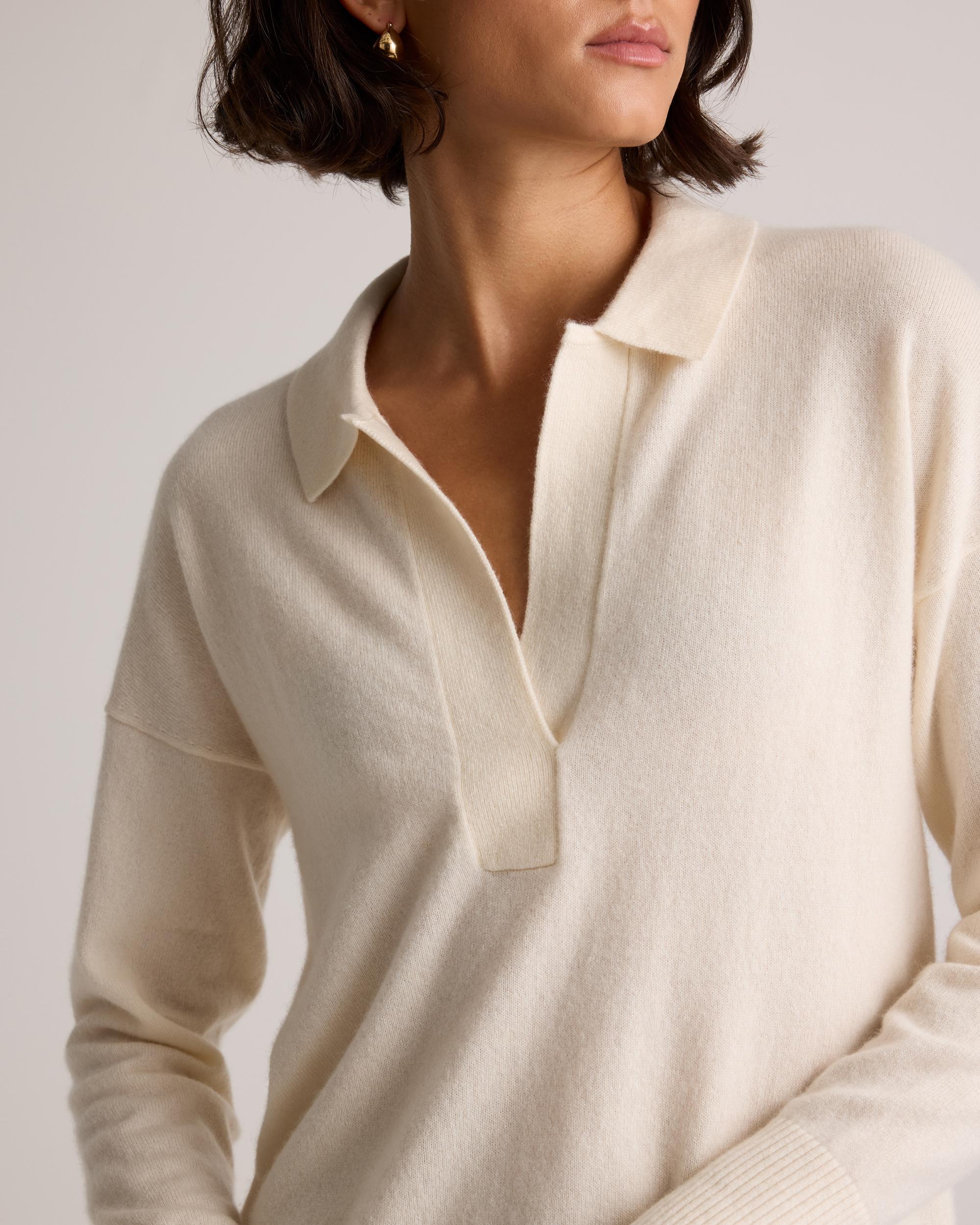 Quince | Women's Mongolian Cashmere Polo Sweater Product Image
