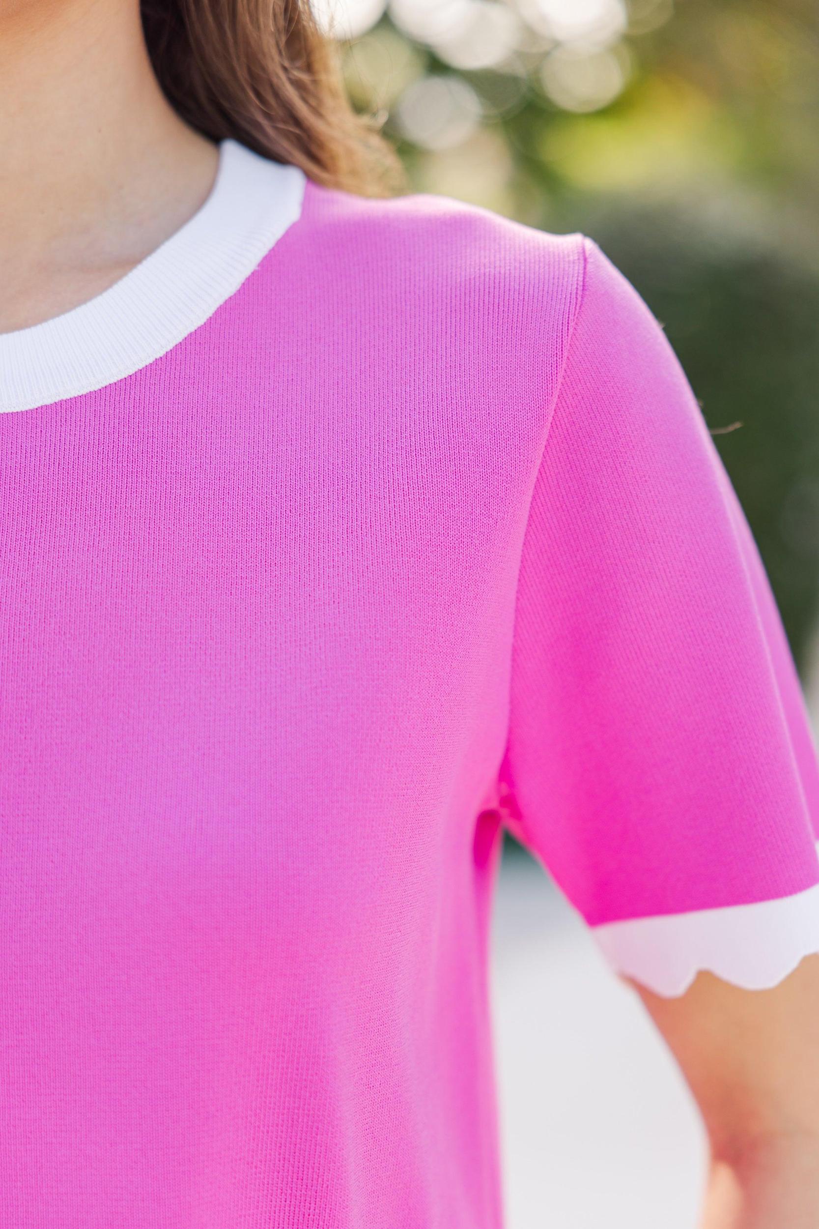 Moving Forward Fuchsia Pink Sweater Female Product Image