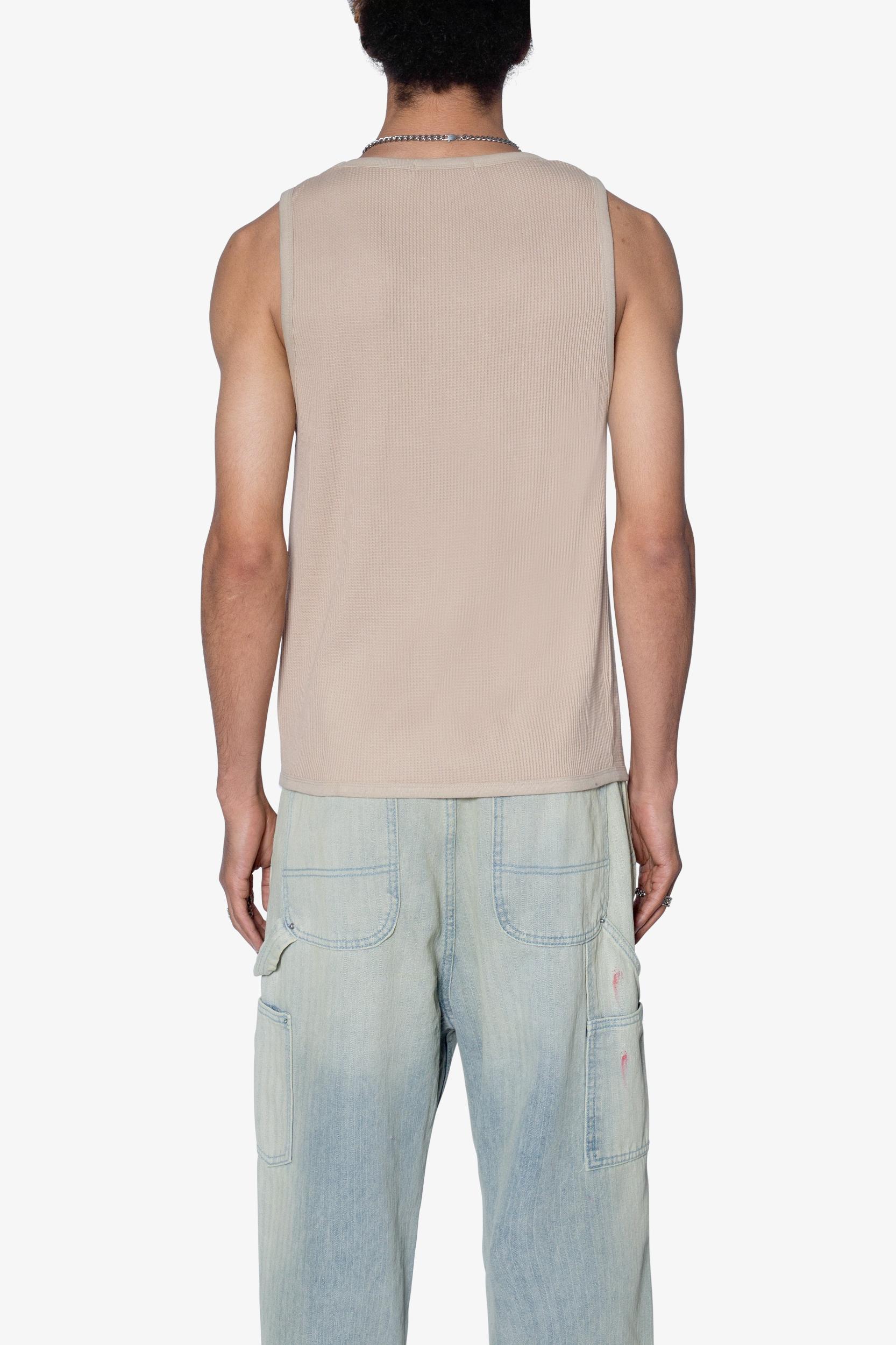 Waffle Knit Tank - Khaki Product Image
