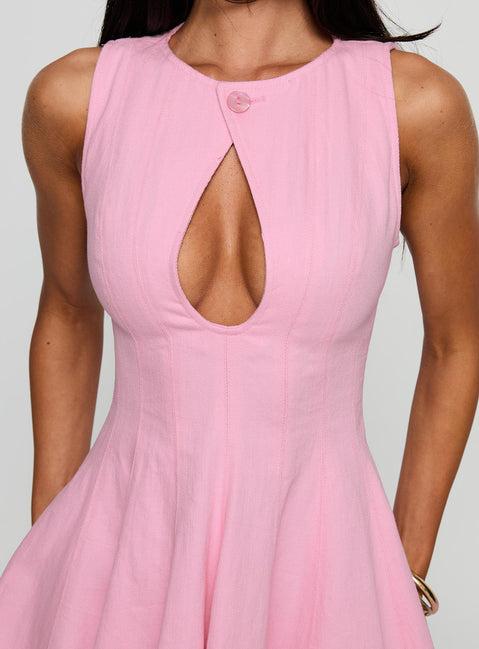 Precedence Keyhole Mini Dress Pink Product Image
