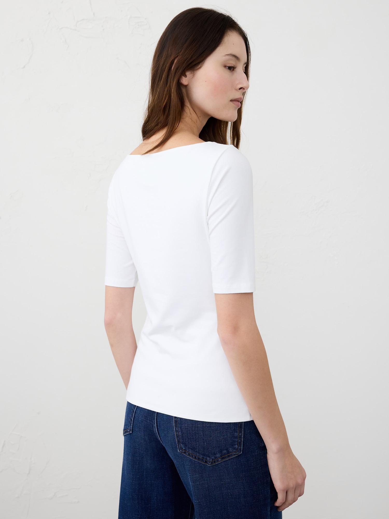 Soft Stretch Elbow-Sleeve Top Product Image