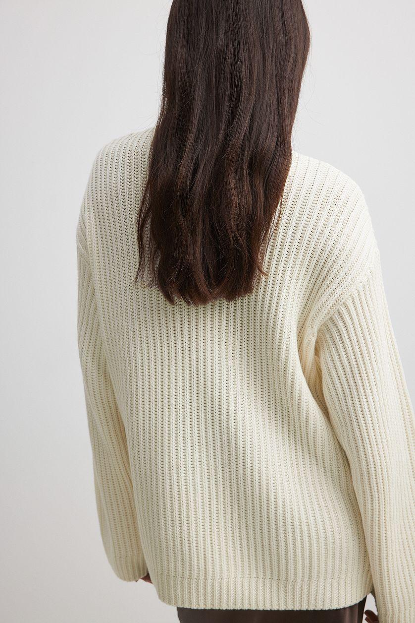 High Neck Zipped Knitted Sweater Product Image