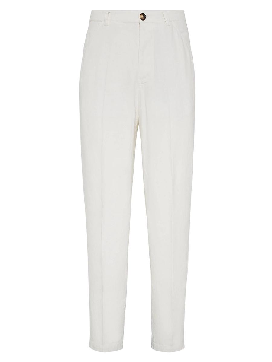 Mens Comfort Linen Leisure Fit Trousers Product Image