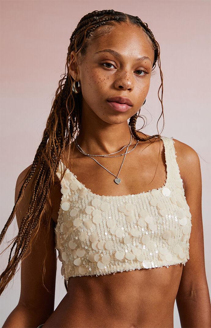Tatianna Sequin Micro Tank Top Product Image