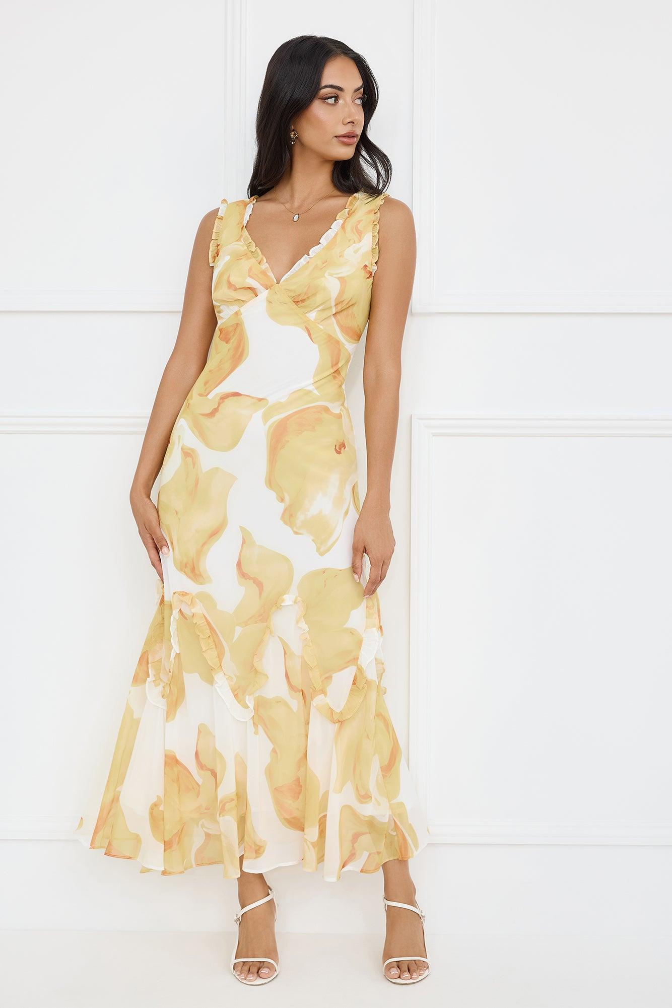 Lemon Meringue Maxi Dress Yellow Product Image
