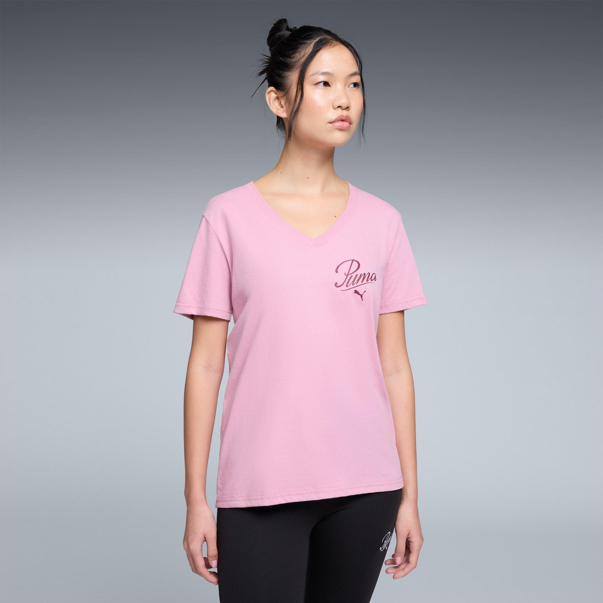 Essentials Script V-Neck Tee Women Product Image