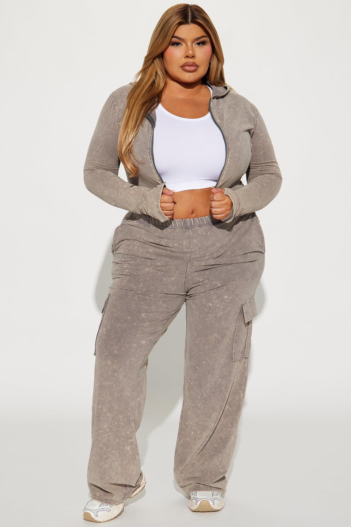 Maeve Mineral Wash Jogger Set - Taupe Product Image