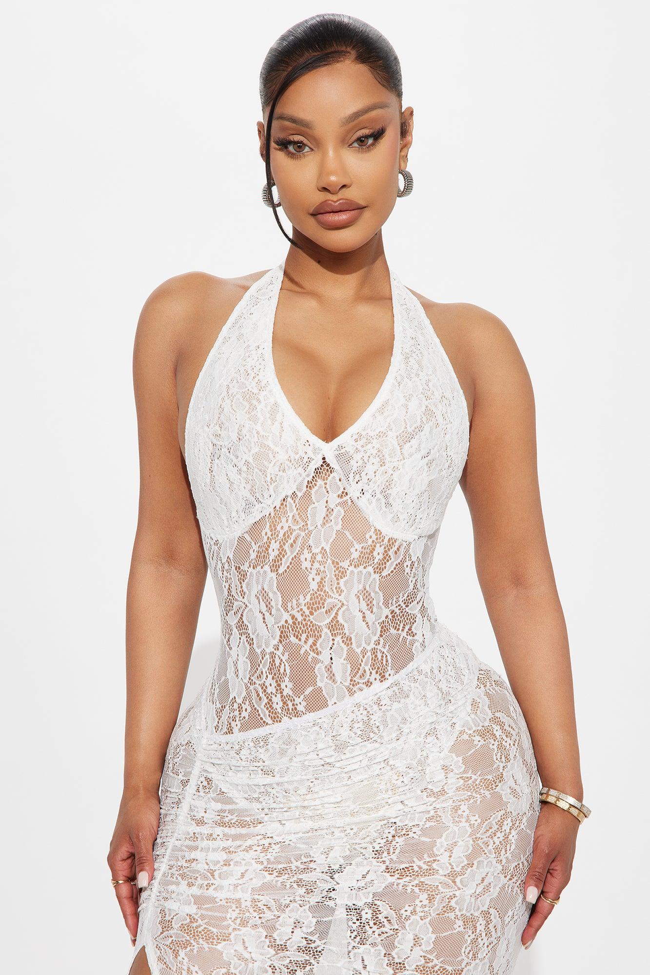 Haley Lace Maxi Dress - White Product Image