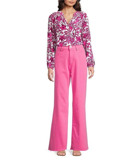 Lilly Pulitzer Coordinating Elsa Elderflower Print V-Neck Bracelet Sleeve Top Product Image