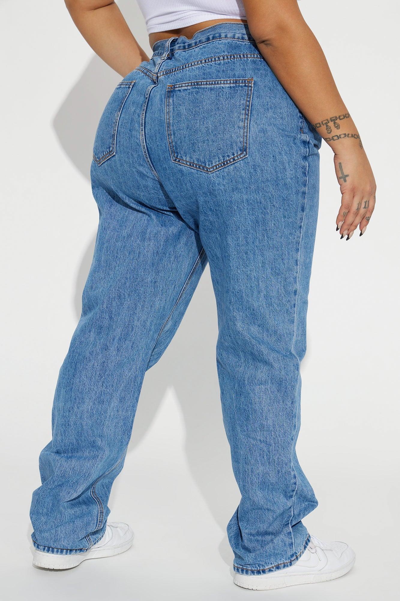 Crossover Straight Leg Jeans - Medium Wash Product Image