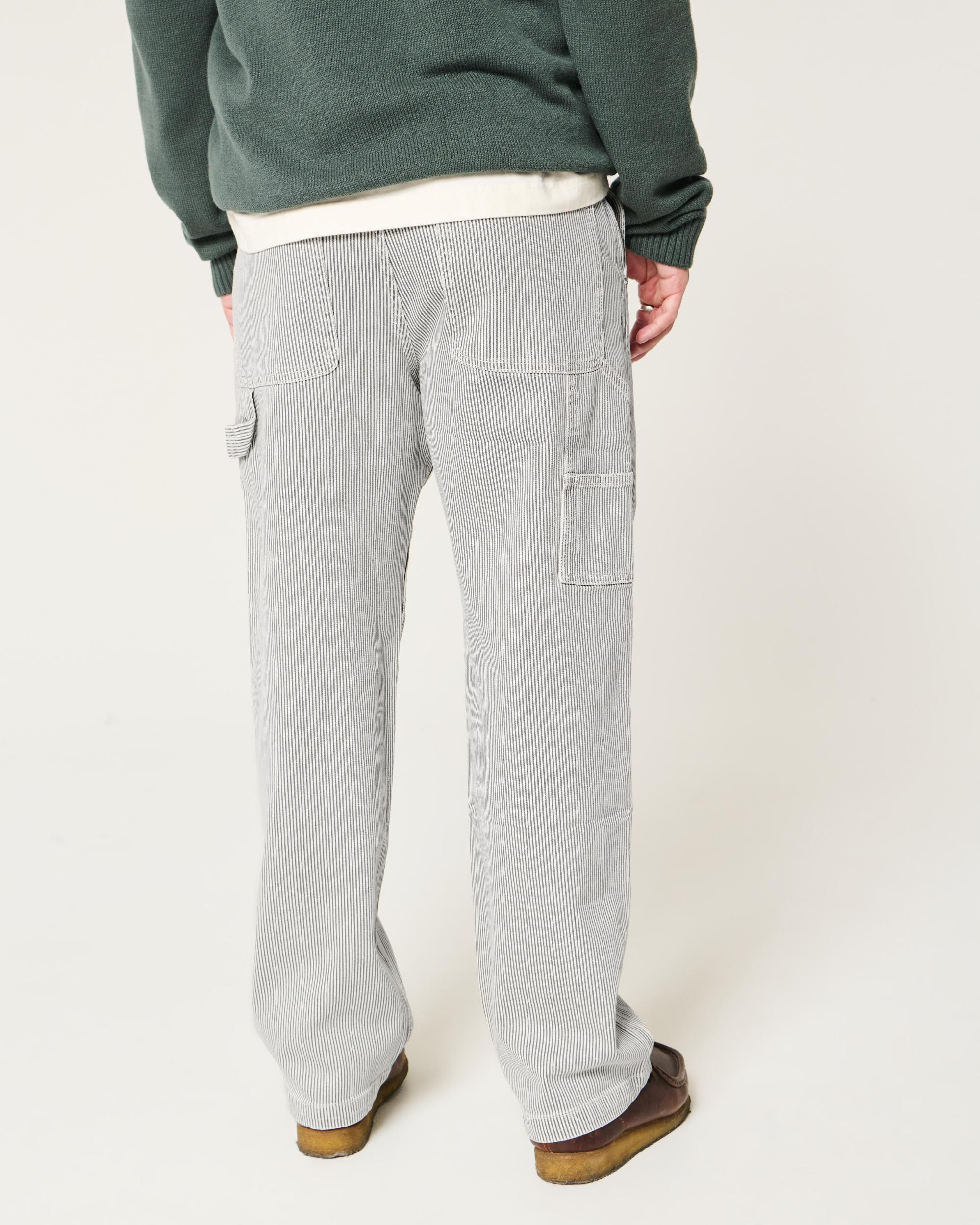 Railroad Stripe Baggy Painter Jeans Product Image