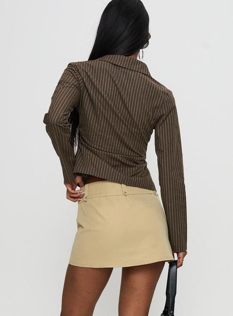 Caitlan Mini Skirt Beige Product Image