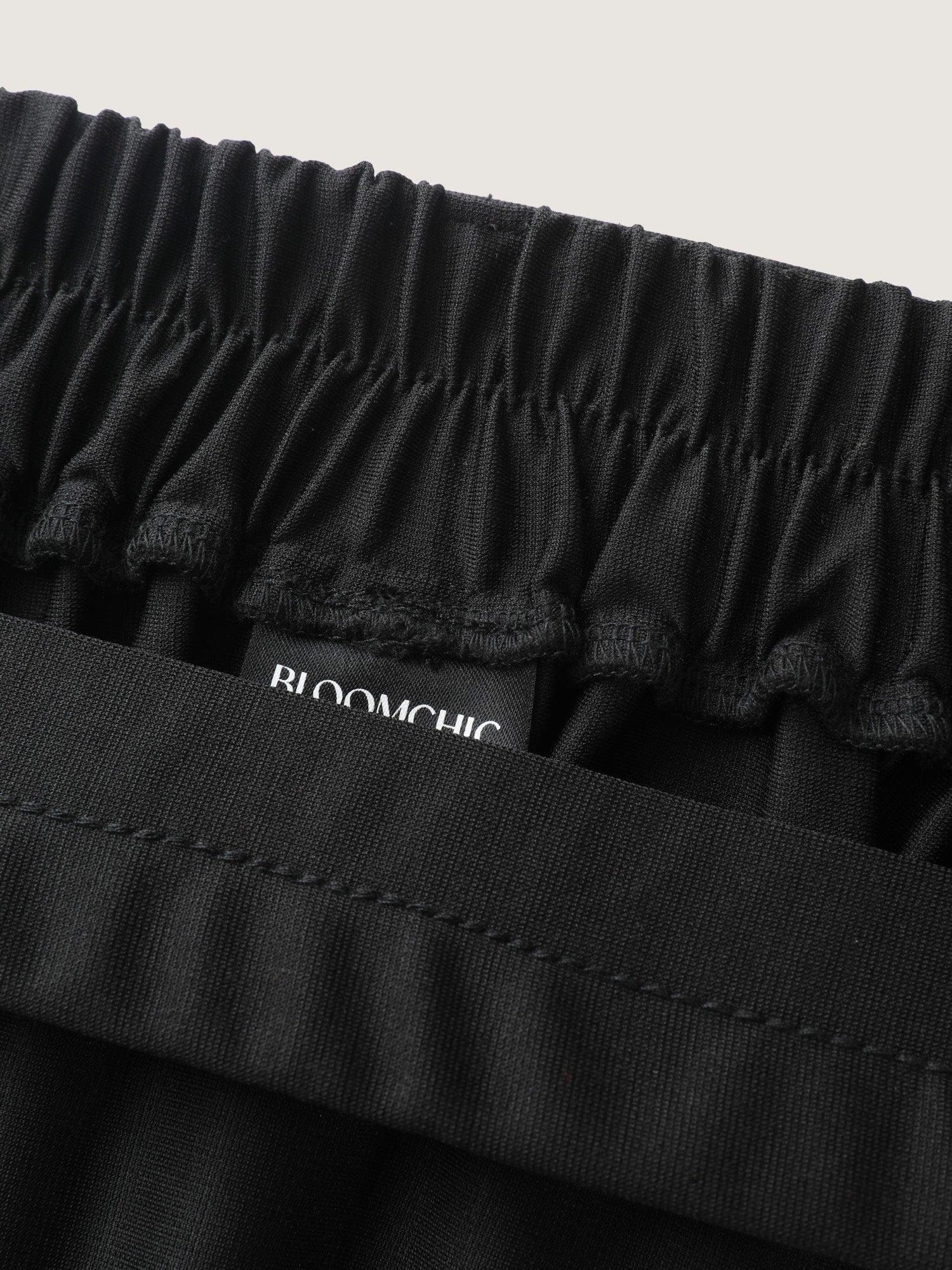 Belted Waist High-Low Hem Midi Skirt Female Product Image