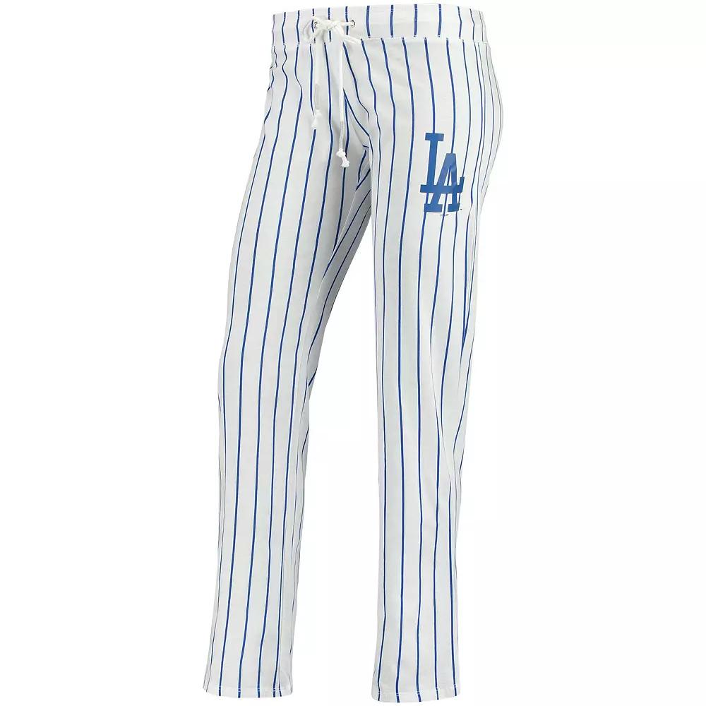 Women's Concepts Sport White Los Angeles Dodgers Vigor Pinstripe Sleep Pant,  Product Image