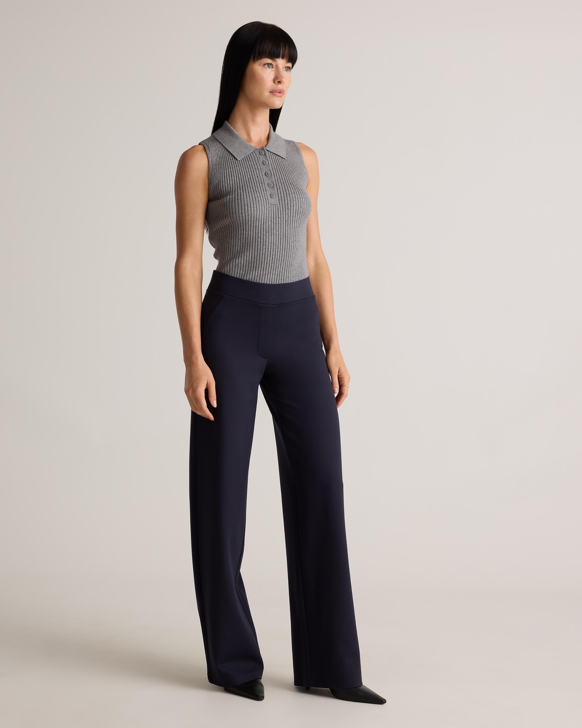 Quince | Women's Ultra-Stretch Ponte Wide Leg Pants Rayon Product Image