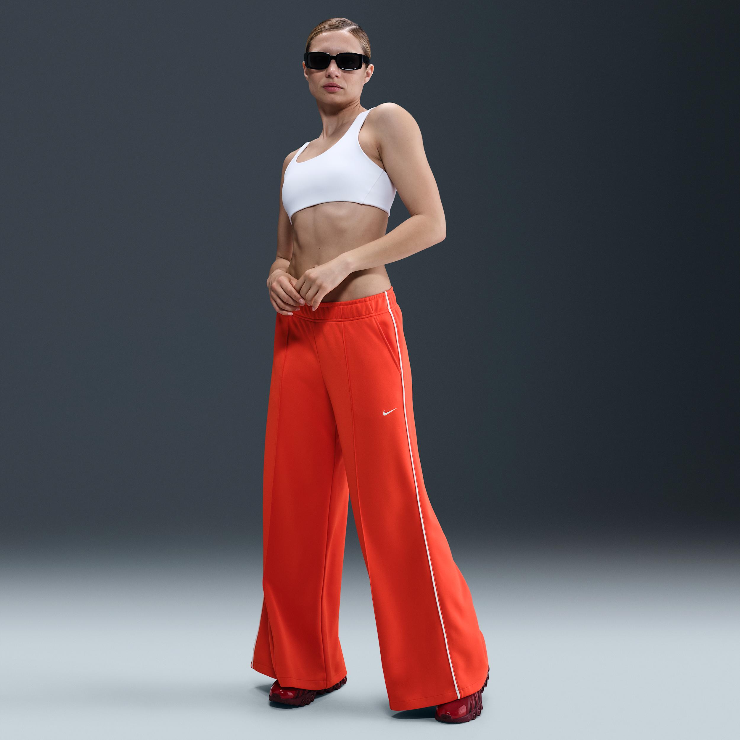 Womens Nike Sportswear Mid-Rise Wide-Leg Track Pants | IH8514-633 Product Image