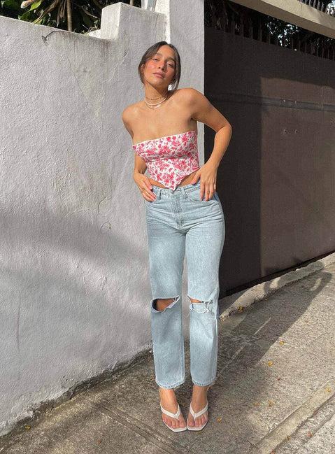 Holland High Rise Straight Leg Jeans Denim Product Image