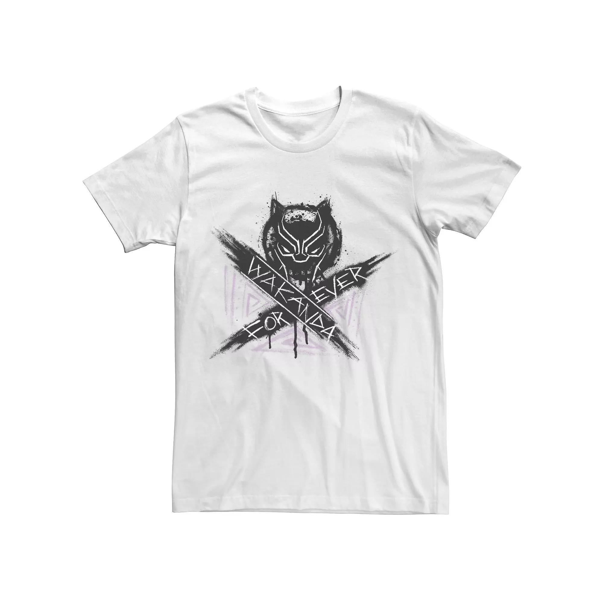 Men's Marvel Black Panther Painted "Wakanda Forever" Graphic Tee,  Product Image