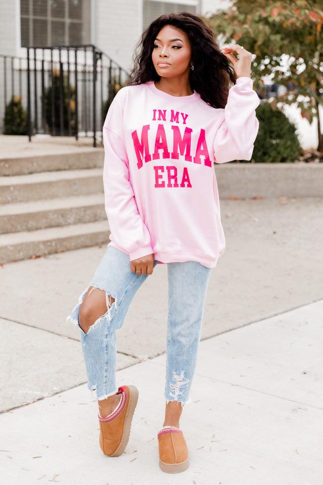 In My Mama Era Light Pink Graphic Sweatshirt Product Image