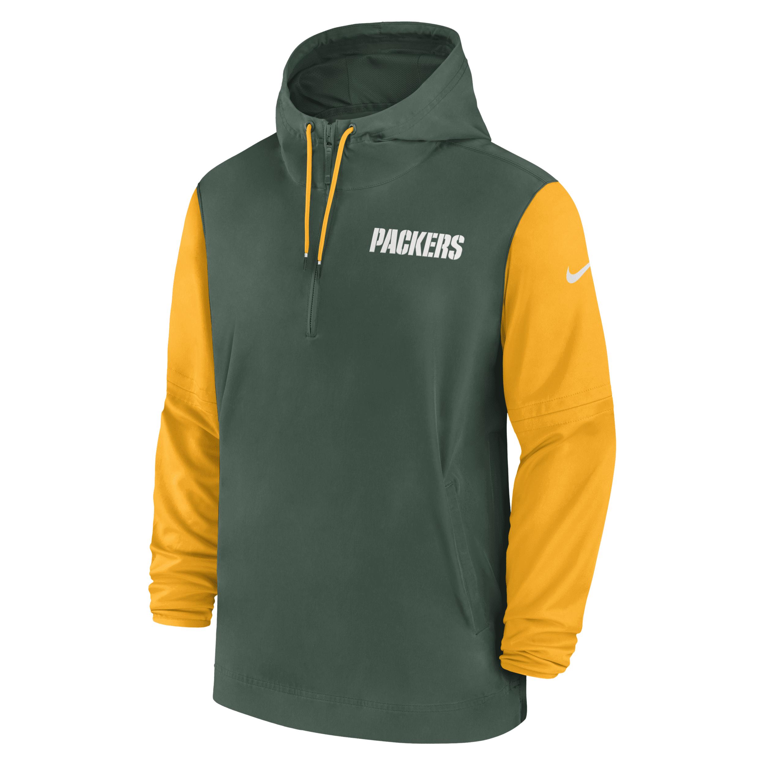West Virginia Mountaineers Sideline Pre-Game Player Nike Men's College 1/2-Zip Hooded Jacket Product Image