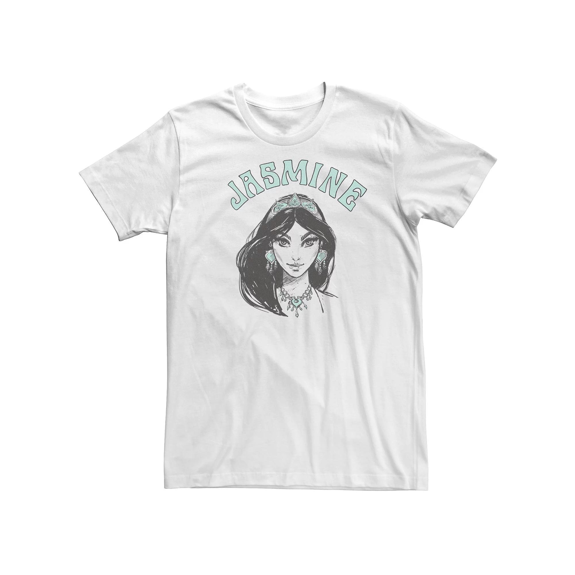 Big & Tall Disney Aladdin Live Action Jasmine Face Portrait Sketch Tee, Men's, Size: 4XL, White Product Image