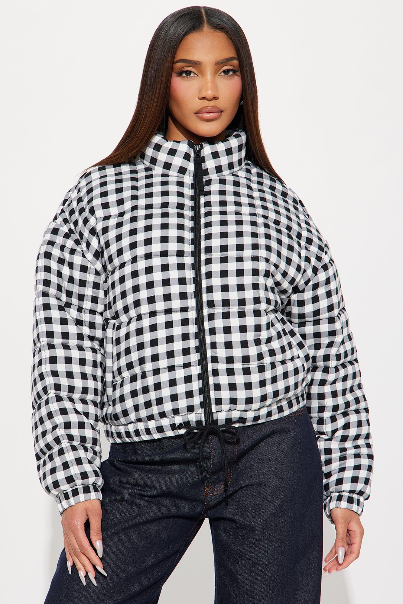 Danika Quilted Gingham Jacket - Black/combo Female Product Image