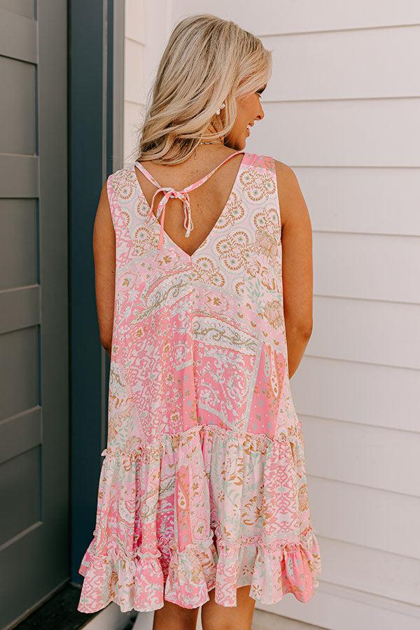 Chic and Serene Floral Mini Dress Product Image