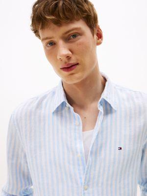 Regular Fit Striped Linen Shirt Product Image