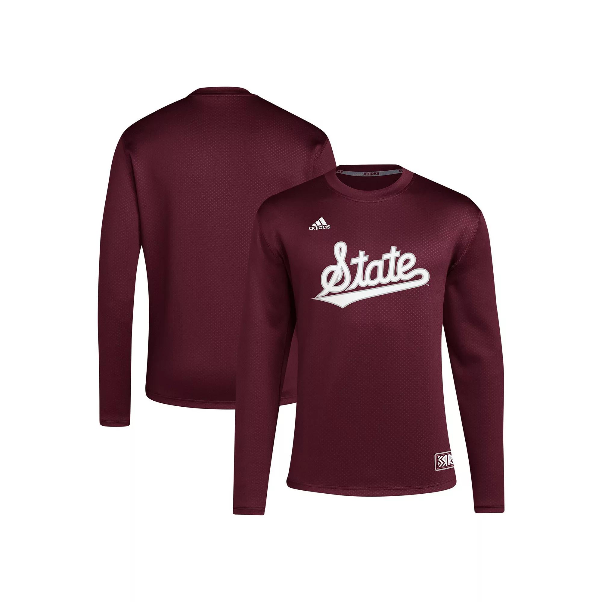 Men's adidas Maroon Mississippi State Bulldogs Reverse Retro Baseball Script Pullover Sweatshirt, Size: Medium, Mst Red Product Image