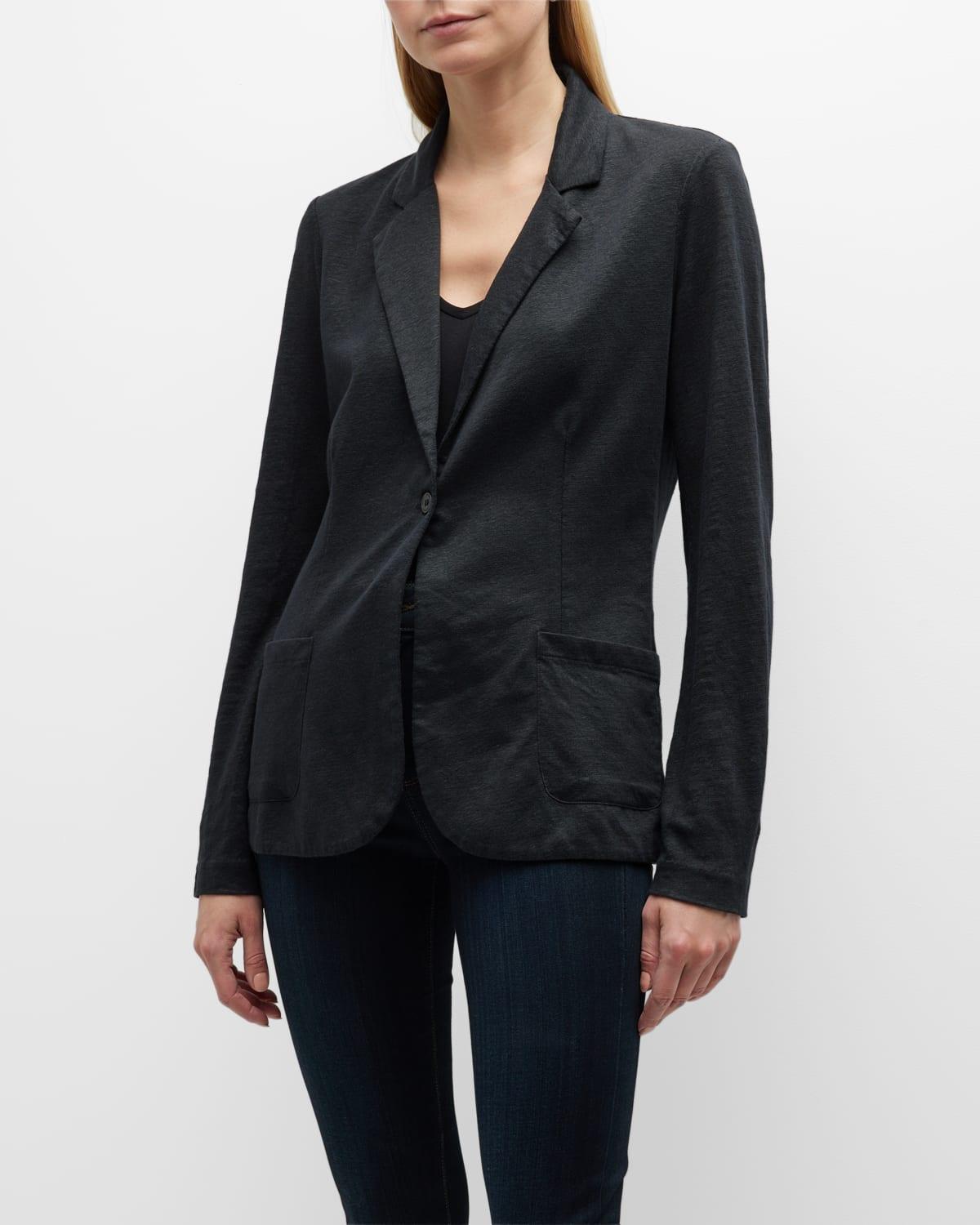 Womens Stretch Linen-Knit Blazer Product Image