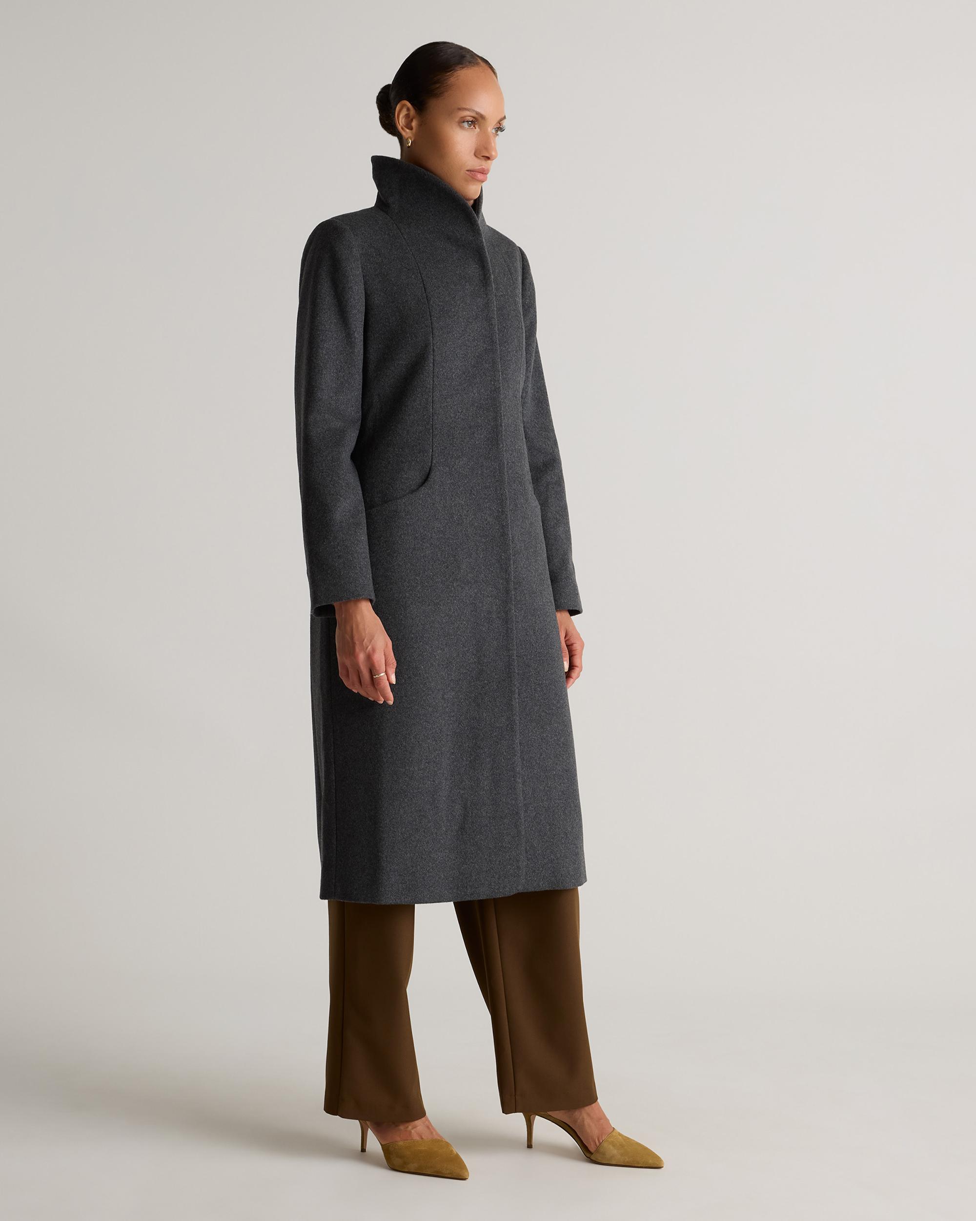 Quince | Women's Italian Wool Long Cocoon Coat Size XS, Wool/Nylon Product Image