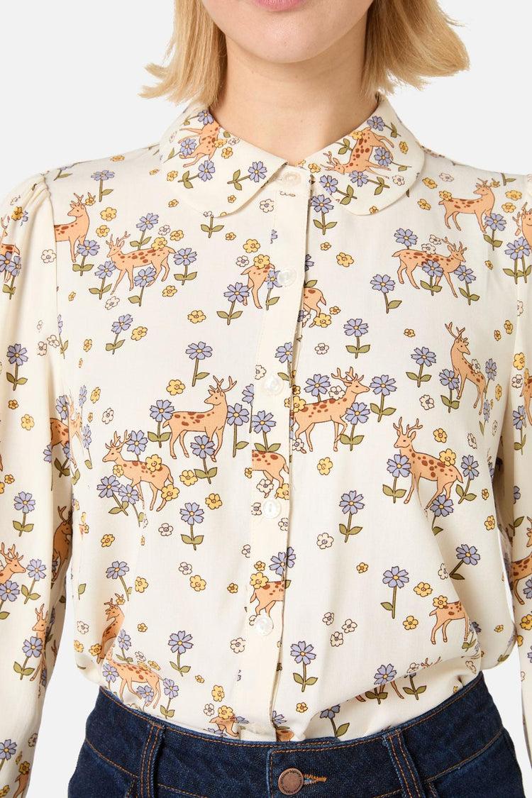 Meadow Deer Long Sleeve Blouse Product Image