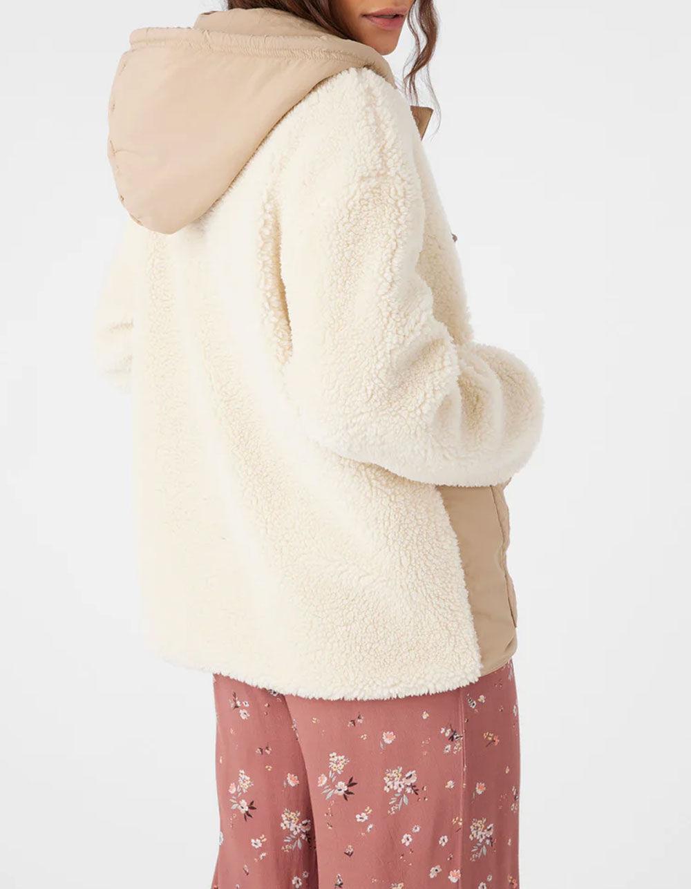 O'NEILL Meena High Pile Womens Quilted Jacket - Cream Combo Product Image