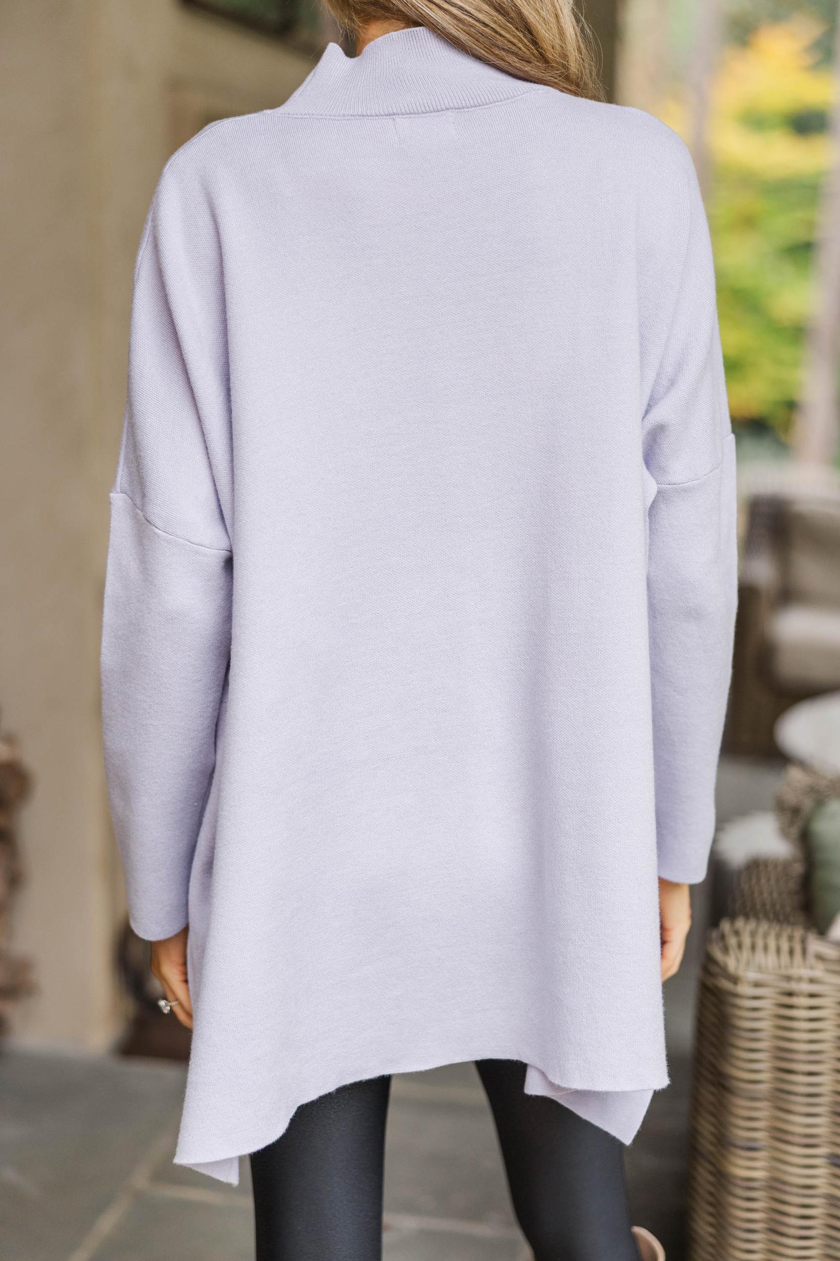 Going With You Lavender Purple Mock Neck Sweater Female Product Image
