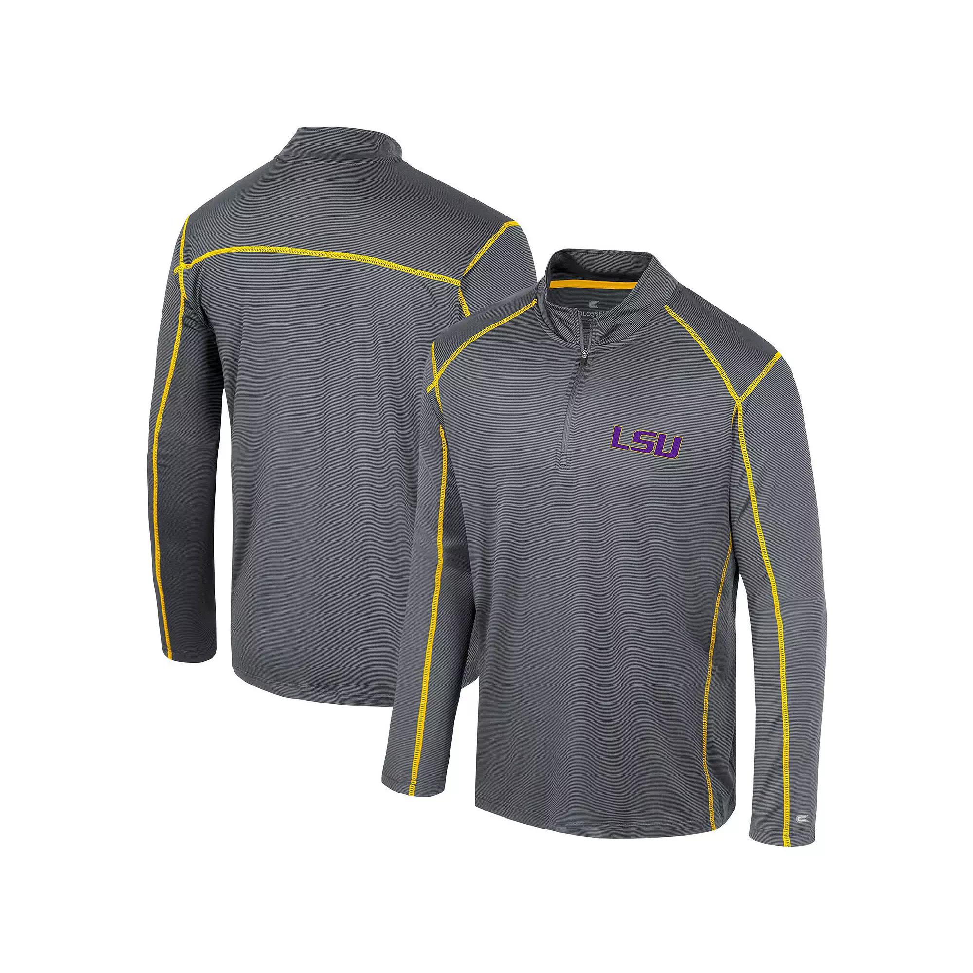 Men's Colosseum Black LSU Tigers Cameron Quarter-Zip Windshirt, Size: Medium Product Image