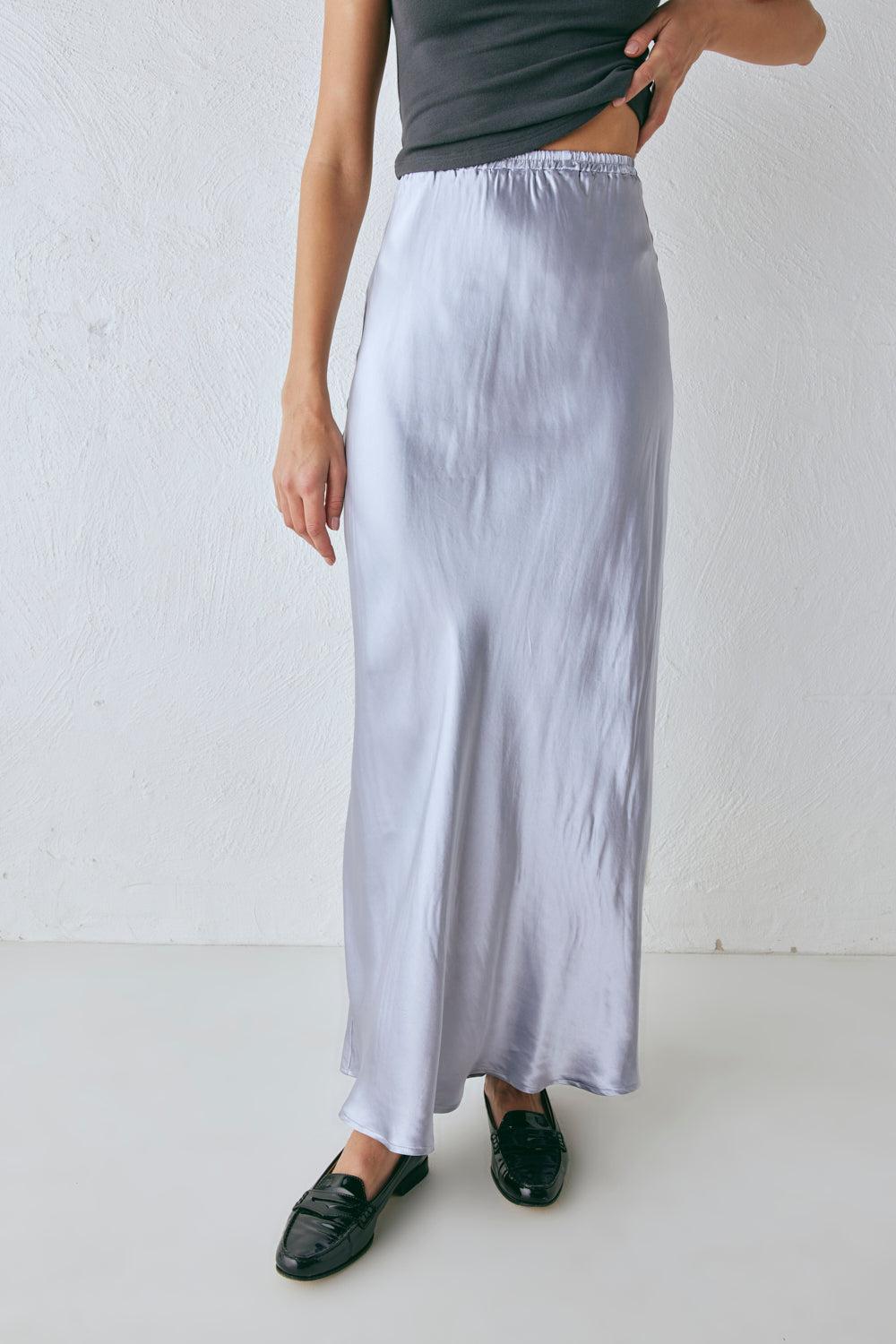Florence Bias Cut Maxi Skirt Pearl Product Image
