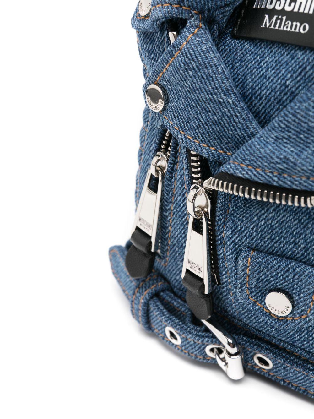 denim biker backpack Product Image