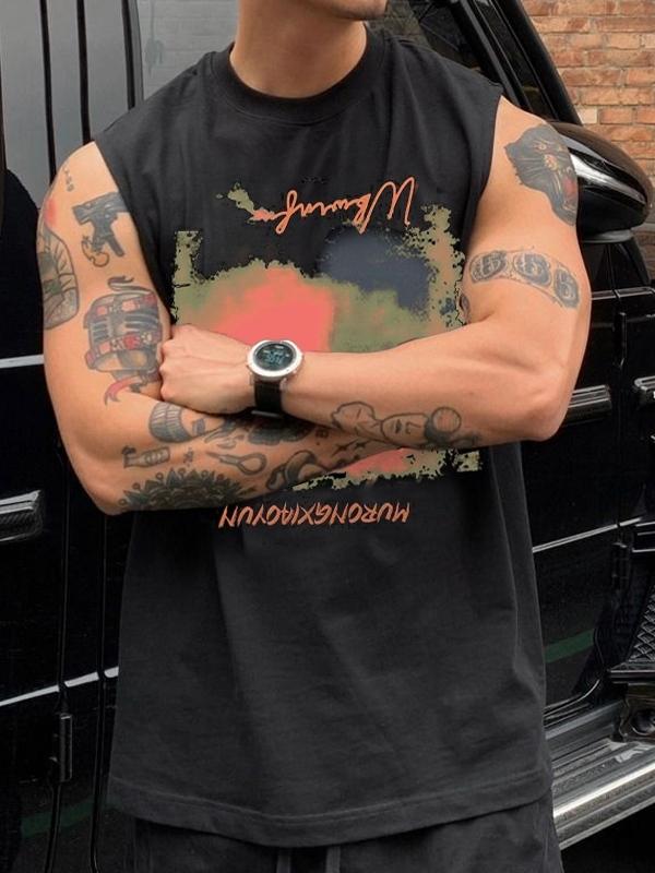 Men's Street Style Washed and Distressed Vest Product Image