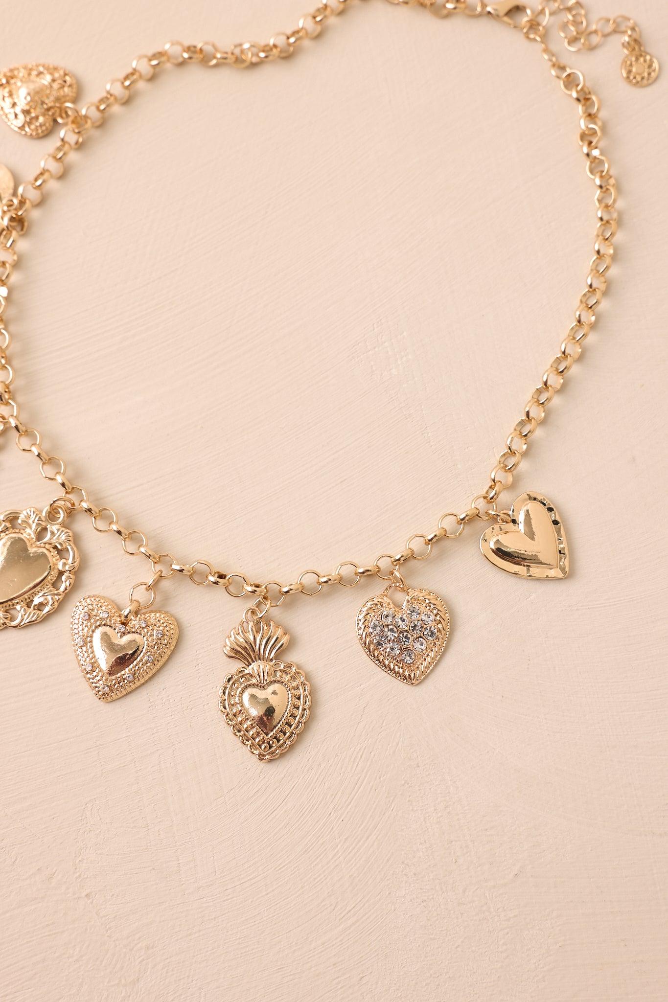 Love Me Maybe Gold Heart Charm Necklace Product Image