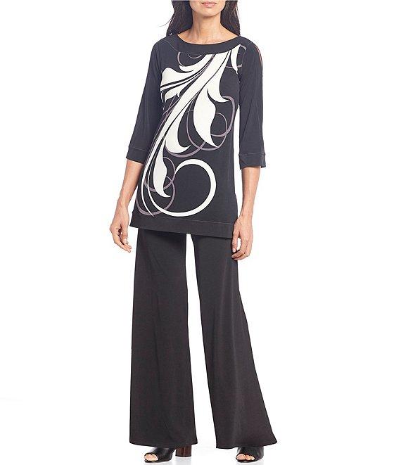 Eva Varro Elastic Waist Wide Leg Pants Product Image