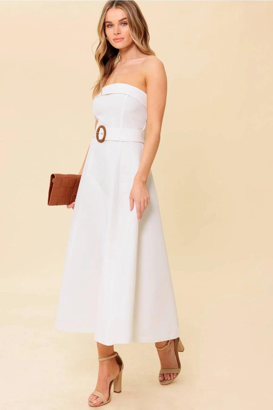 Sasha Belted Midi Dress Product Image