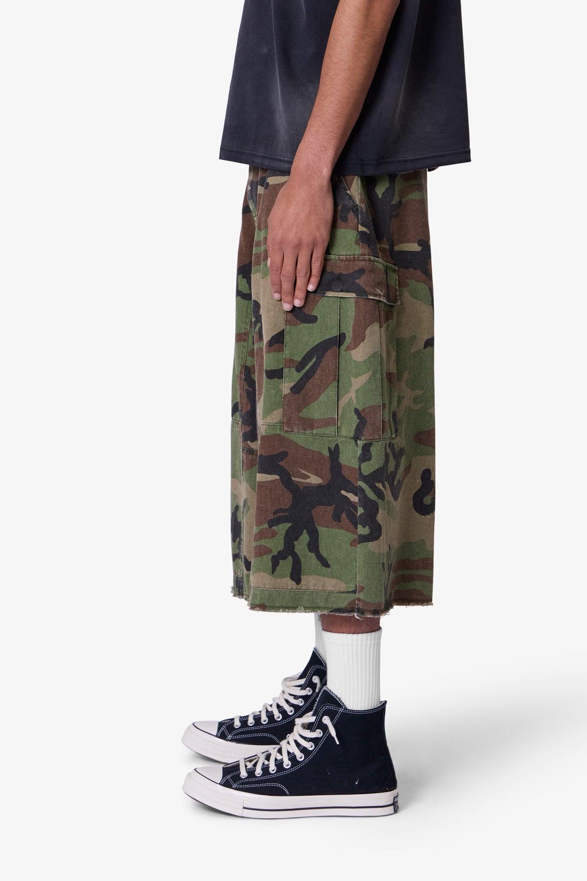 Extra Long Cargo Shorts - Camo Product Image