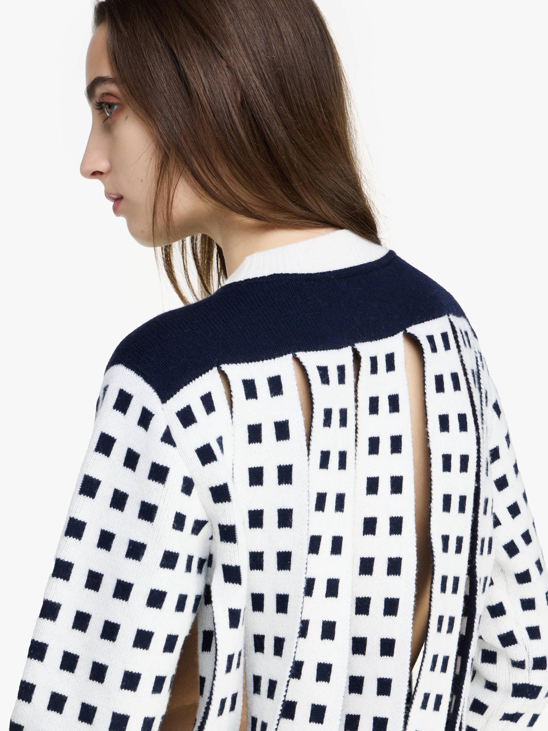 JACQUARD PANEL SLIT SWEATER Product Image