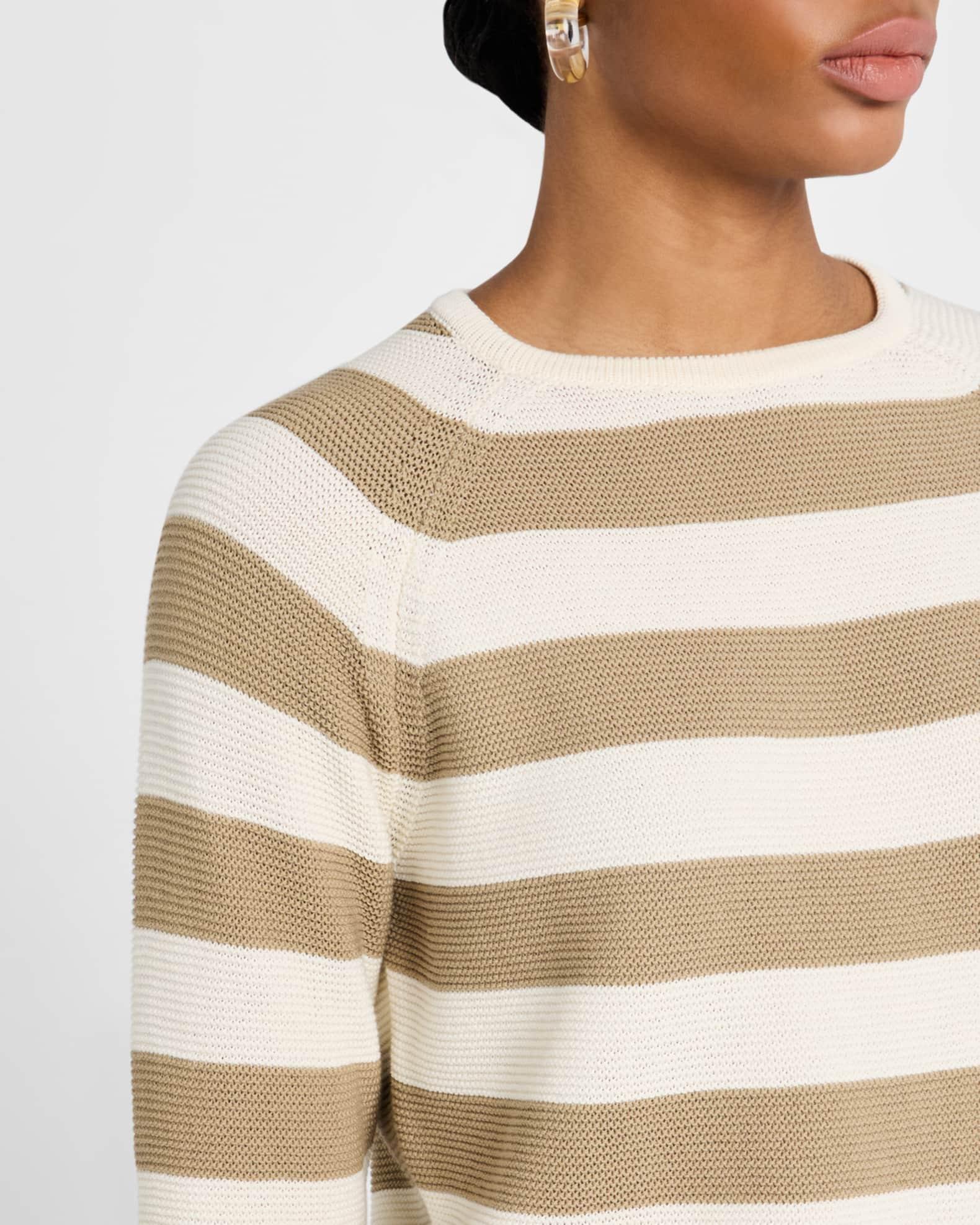 Sante Striped 3/4-Sleeve Cotton Sweater Product Image