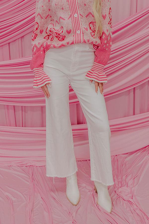 The Chloe Midrise Wide Leg Jean in White Product Image