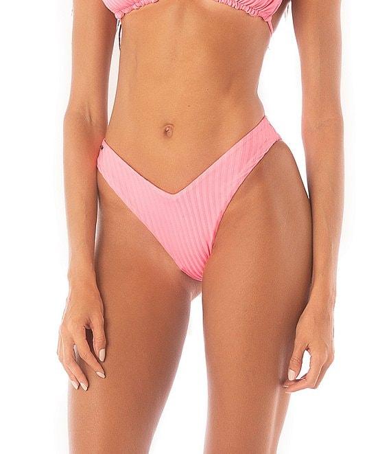 Maaji Valerya Taffy Pink Reversible High Leg Swim Bottom Product Image