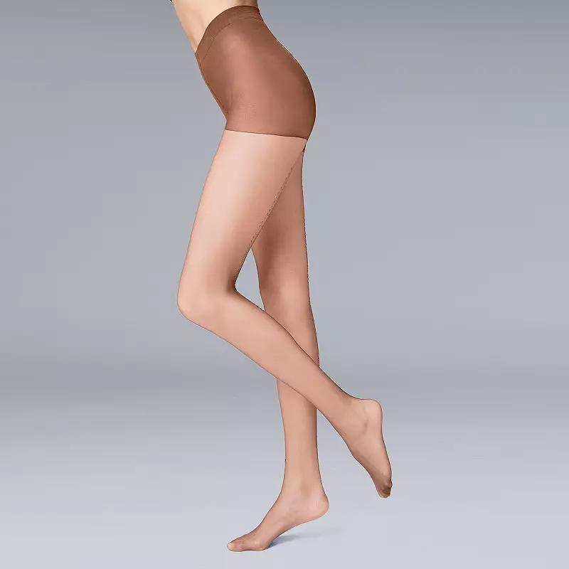 Women's Simply Vera Vera Wang Back Seam 30D Rhinestone Tights, Pecan Product Image